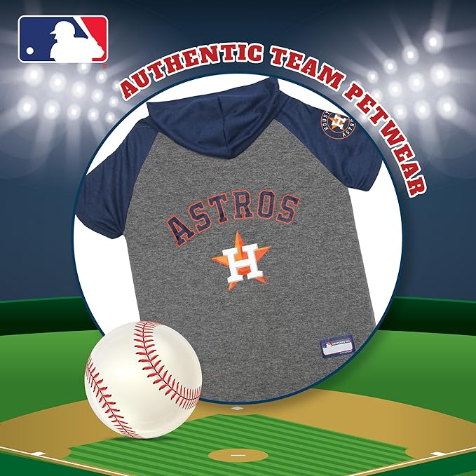 Pets First MLB Hoodie for Dogs & Cats - Houston Astros Dog Hooded T-Shirt, Large. - MLB Team Color Hoody (AST-4044-LG)