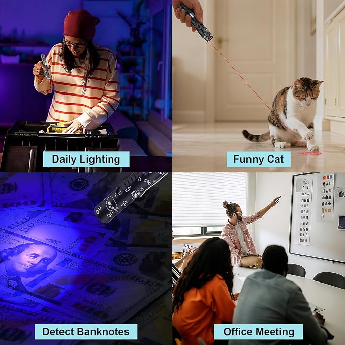 Waputne Cat Toy, Battery Level Display,Rechargeable, 7 Adjustable Patterns | Interactive Chase Toy; Training & Exercise Fun; Battery Level Display Screen; Kitten Toy for Indoor Cats & Dogs