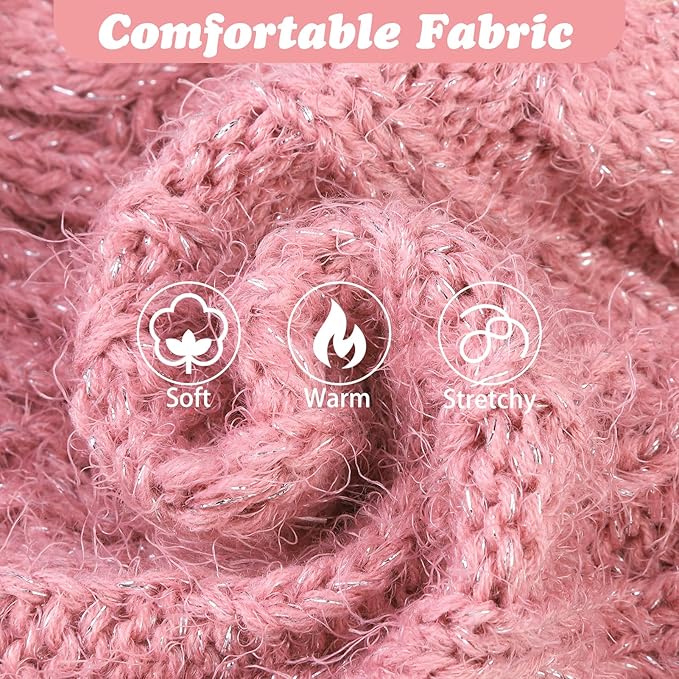 Turtleneck Small Dog Sweaters - Classic Cable Knitwear Winter Coat for Small Medium Dogs Male Female Puppy Dog Cold Weather Clothes Girls Boys, Light Pink, S/M