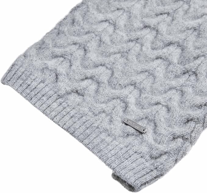 Blueberry Pet Classic Fuzzy Textured Knit Pullover Turtle-Neck Dog Sweater in Heather Grey, Back Length 14", Pack of 1 Clothes for Dogs