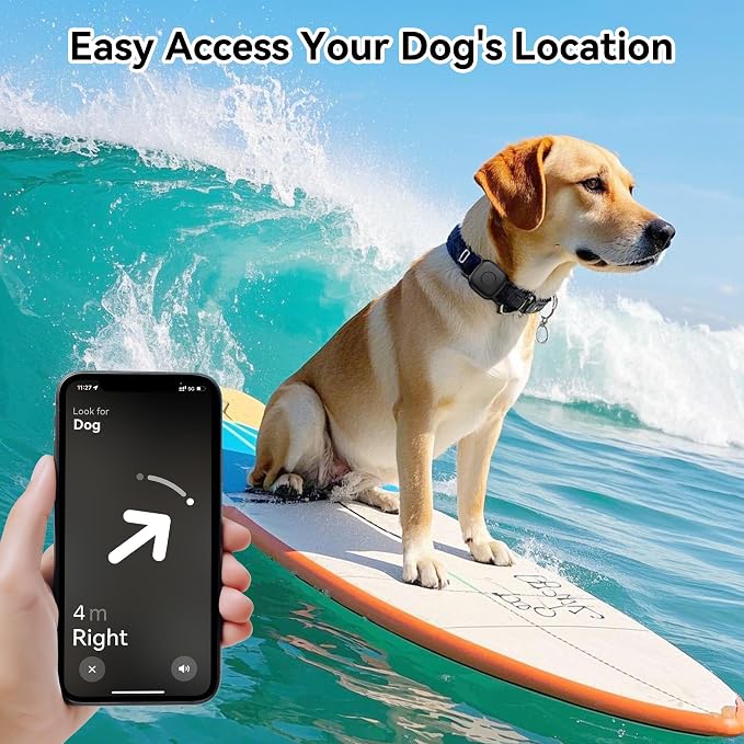 DDJ Waterproof Dog Collar Holder for Life360 Tile Mate Tracker, 4-Pack Durable Silicone Cover, Anti Lost for Life 360 Tile Tracker Case for Cat & pet Collars (Black, Navy Blue, Pink,White)
