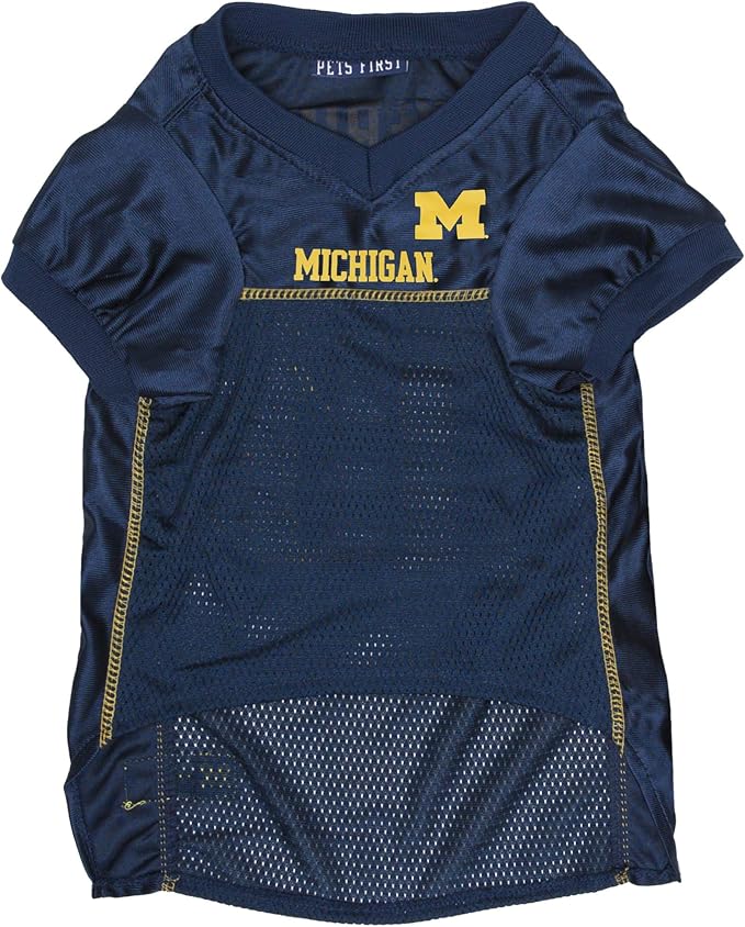 Pets First NCAA College Michigan Wolverines Mesh Jersey for DOGS & CATS, X-Small.Licensed Dog Jersey with your Favorite Football/Basketball College Team