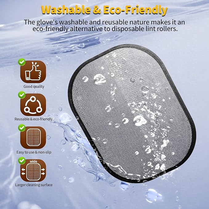 Pet Hair Removal Glove for Dogs & Cats, Newly Upgraded Reusable Electrostatic Pet Hair Glove, Pet Hair Remover Tool for Clothing, Couch, Bed, Carpet, Car Seat