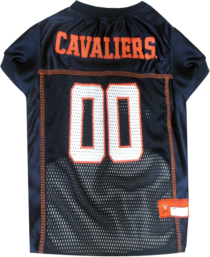Pets First NCAA College Virginia Cavaliers Mesh Jersey for DOGS & CATS, Medium. Licensed Dog Jersey with your Favorite Football/Basketball College Team