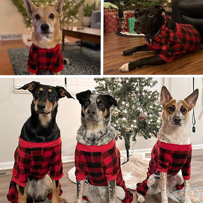 SCENEREAL Dog Pajamas for Small to Large Dogs Soft Pet Sweater Clothes Warm Puppy Onesie Outfits for Doggie Winter Christmas - Dog Jammies Pjs