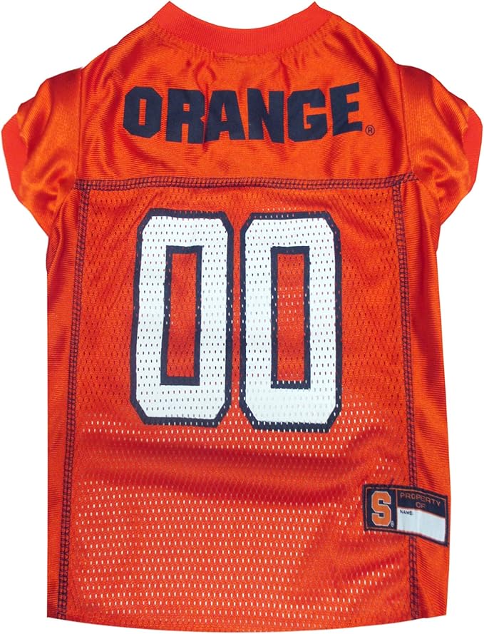 Pets First NCAA College Syracuse Orange Mesh Jersey for DOGS & CATS, Small.Licensed Dog Jersey with your Favorite Football/Basketball College Team