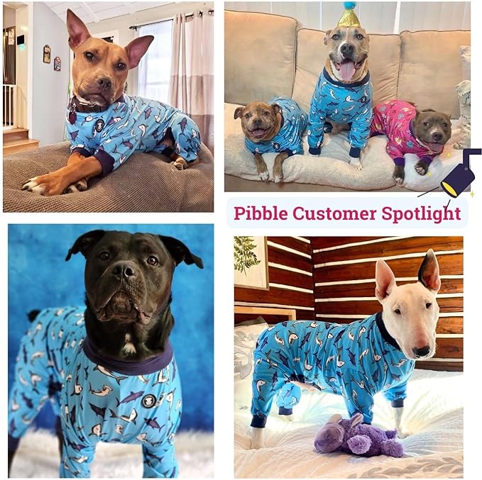 Pittie Clothing Pit Bull Dog Pajamas – Full Coverage Dog Onesie, Soft Pajama Outfit for Medium, Large, XL & XXL Breeds