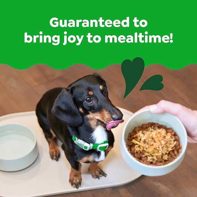 Greenies Smart Topper High Protein Wet Mix-in for Dogs, Chicken, Green Beans & Sweet Potatoes Recipe in Vitabroth Broth - Bone Broth + Vitamins E & B1, 10 Count