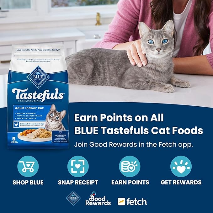 Blue Buffalo Tastefuls Adult Dry Cat Food Sensitive Stomach Formula, Made in the USA with Natural Ingredients, Chicken Recipe, 7-lb. Bag