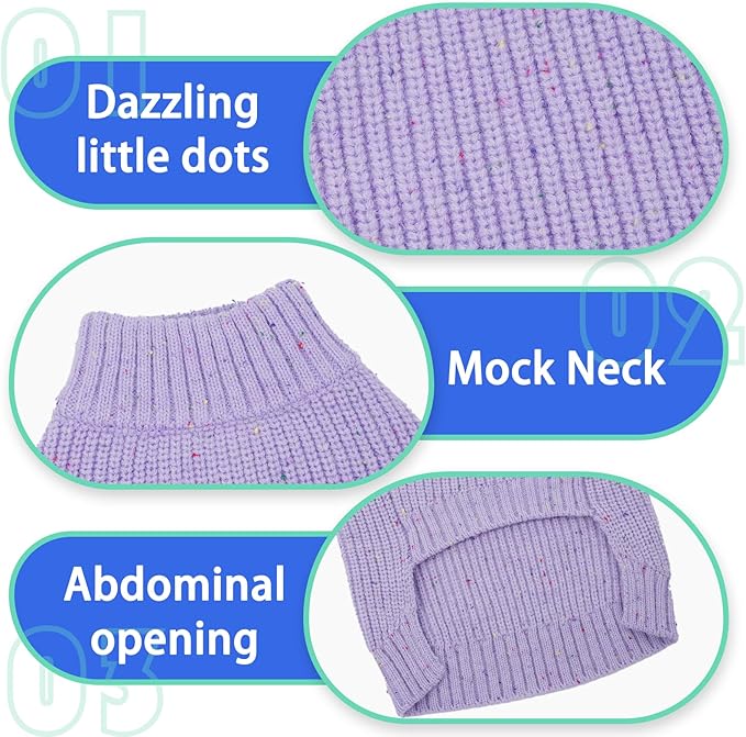 MIGOHI XS Cute Dog Sweater, Sleeveless Knit Puppy Pullover | Soft Thermal Knit Cloth for Boy Girl, All-Season Breathable Dogs Sweater, Machine Washable, XS, Purple