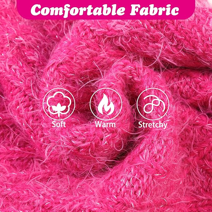 Turtleneck Small Dog Sweaters - Classic Cable Knitwear Winter Coat for Small Medium Dogs Male Female Puppy Dog Cold Weather Clothes Girls Boys, Hot Pink, S