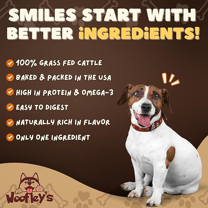 Woofley's 9-10" Buffalo Beef Cheek Roll - (5 Count)- Beef Cheek Rolls for Dogs - Long Lasting Natural Dog Chews
