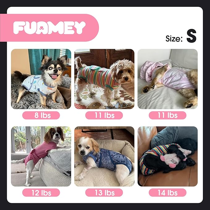 FUAMEY Recovery Suit for Dogs After Surgery,Soft Breathable Dog Bodysuit E-Collar & Cone Alternative Surgical Suit,Male Female Dog Neuter Spay Suits Anti Licking Wounds Onesie Pink Tie Dye S