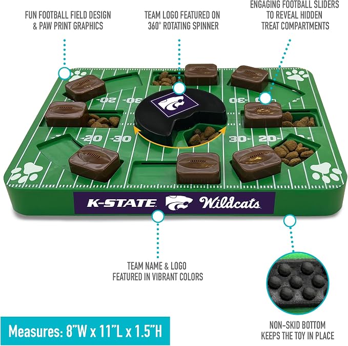 Pets First NCAA Kansas State Wildcats Puzzle Toy, Puzzle Treat Dog Toy, Interactive Dog Treat Toy, Dog Puzzle Feeding Slow Toy