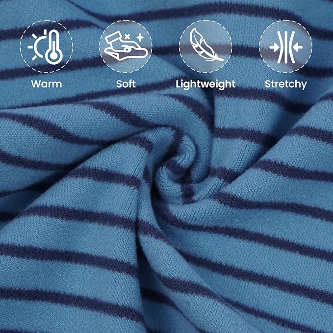 ROZKITCH Dog Sweaters for Large Dogs Winter Dog Pullover, Warm Sweatshirt with High Neck for French Bulldog Small Pets, Lightweight & Comfortable BlueStripe XL