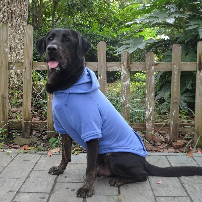 Lovelonglong Blank Basic Hoodie Sweatshirt for Dogs 100% Cotton Fits Small Medium Dachshund Large Dog Royle Blue 3XL