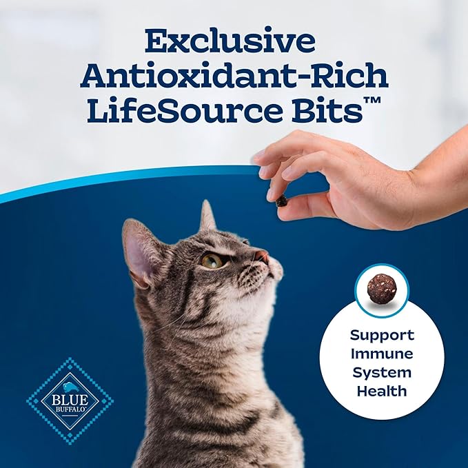 Blue Buffalo Tastefuls Natural Dry Food for Adult Indoor Cats, Salmon & Brown Rice Recipe, 5-lb. Resealable Bag