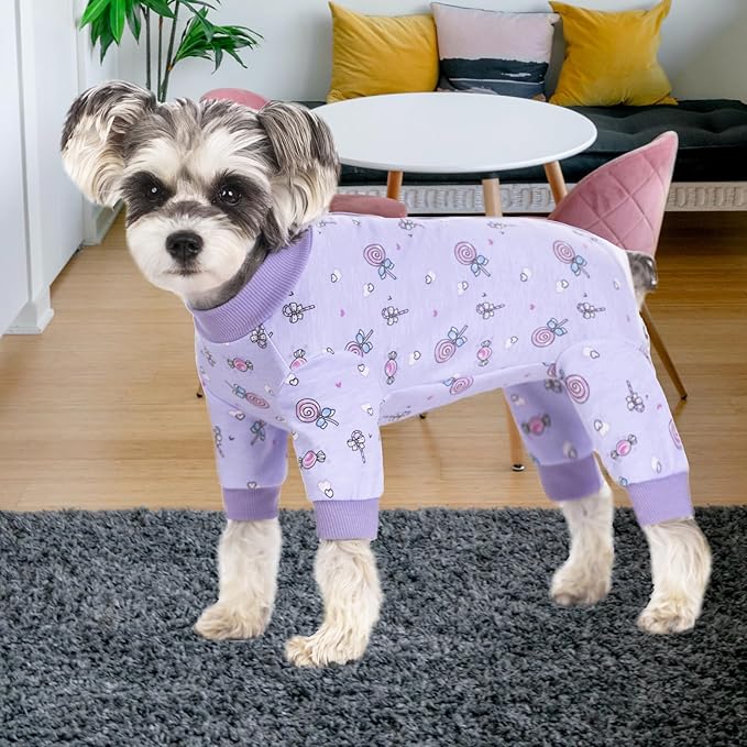 Dog Surgery Recovery Suit, Dog Onesie for Surgery Female Male Dogs, Dogs Pajamas Long Sleeve, Small Dogs Onesie, Abdominal Wound Bandages Surgical Suit, Cat Recovery Suit for Shedding Skin Disease