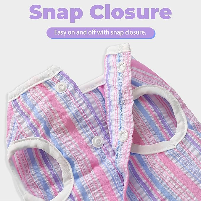 Dog Dress, Cute Pet Princess Dresses with Bright Color Design, Sweet Bowknot, Dog Clothes for Small Dogs Girl, Breathable & Lightweight, for Spring Summer, 2 Pack (Pink Purple, Small)