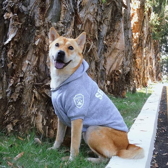 Dog Security Hoodie with Glow-in-The-Dark Prints DAJIDALI Dog Clothes Apparel Winter Sweatshirt Warm Sweater Jacket Coat Hoodie for Small Medium Large Dog Cat