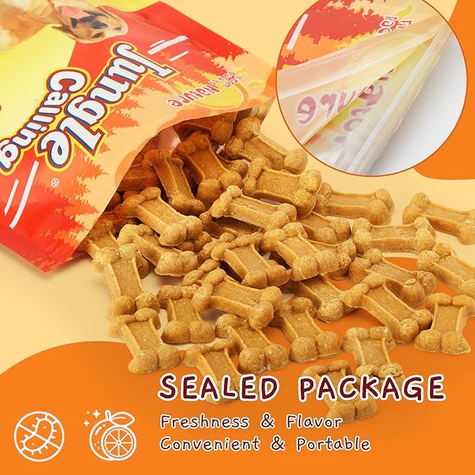 Jungle Calling Soft Dog Treats, Training Snacks with Real Chicken, Chewy Dog Biscuits, Natural High Protein, Digestive Support Dog Chews, Healthy Meaty Tenders for Small & Medium Dogs, 48 Count