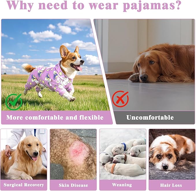 Dog Pajamas,Dog Puppy Clothes Dogs Pjs Onesies Jammies Stretchy Pjs for Pet Clothes for Small Medium Large Dogs Girl Boy Valentine's Day Outfits (Medium, 11-15lb