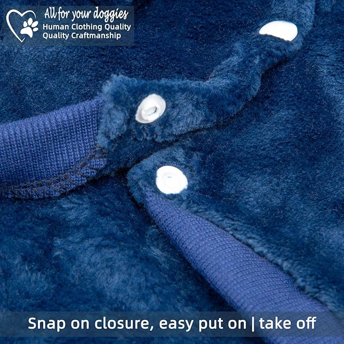 FabriCastle Dog Hoodie Sweater for Small Dogs Boy and Girl, Dog Clothes XS XXS Puppy Sweatshirt, Pet Outfit, Cat Clothing Super Soft Warm Snap On Closure (Navy, XX-Small)