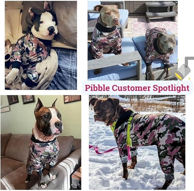 Pittie Clothing Pit Bull Dog Pajamas – Full Coverage Dog Onesie, Soft Pajama Outfit for Medium, Large, XL & XXL Breeds