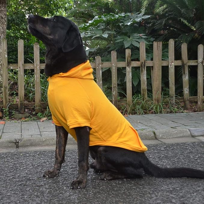 Lovelonglong Blank Basic Hoodie Sweatshirt for Dogs 100% Cotton Fits Small Medium Dachshund Large Dog Orange XXL