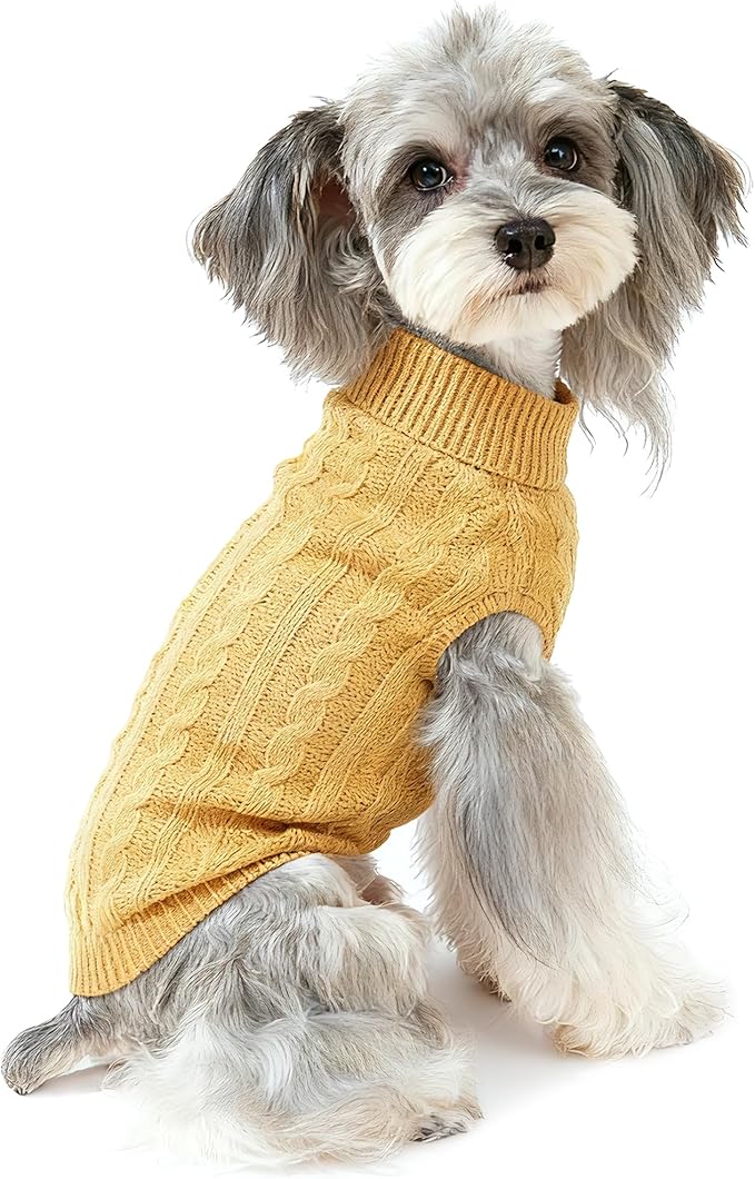 Dog Sweater for Small Medium Large Dogs - Warm Winter Turtleneck Knit Dog Sweaters Soft Pet Cat Clothes Christmas Coat Indoor Outdoor Use for Puppy Kitten Male Female Girl Boy Pets