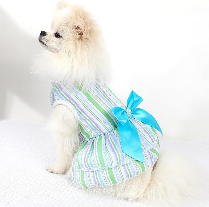 Pet Dog Dress Dog Clothes Girl Sweet Puppy Princess Dresses Yorkie Clothes Cute Doggie Outfit Pet Apparel for Small Dogs and Cats, XXS, 2 Pack