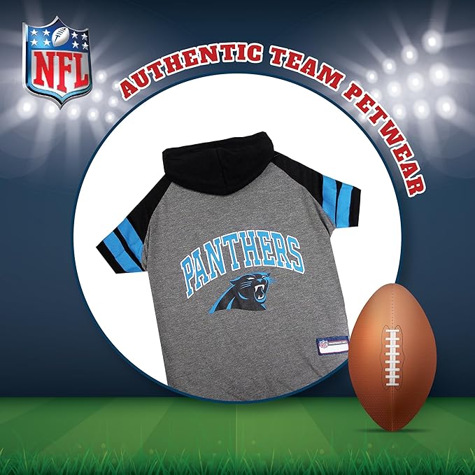Pets First Carolina Panthers Hoodie for Dogs & Cats. NFL Football Licensed Dog Hoody Tee Shirt, Small. Sports Hoody T-Shirt for Pets. Licensed Sporty Dog Shirt (CAR-4044-SM)