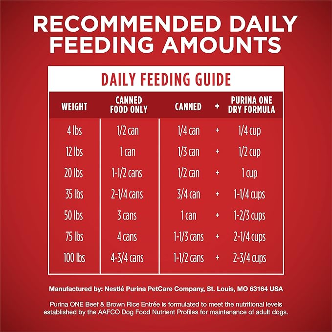 Purina ONE Classic Ground Beef and Brown Rice Entree Adult Wet Dog Food - (Pack of 12) 13 oz. Cans