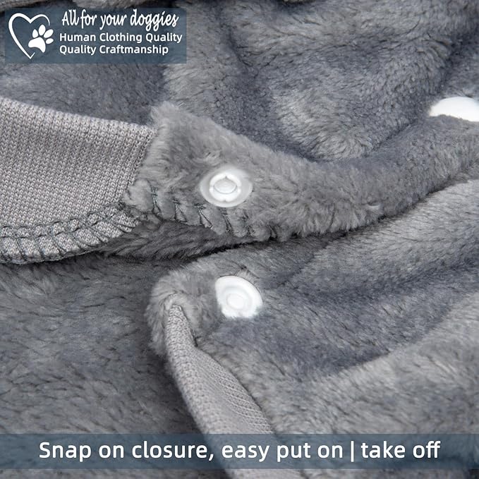 FabriCastle Dog Hoodie Sweater for Small Dogs Boy and Girl, Dog Clothes XS XXS Puppy Sweatshirt, Pet Outfit, Cat Clothing Super Soft Warm Snap On Closure (Light Grey, Medium)