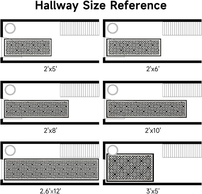 Ileading Hallway Runner Rug 2.6'x12' Heavy-Duty Durable Entryway Floor Mat with Non Slip Rubber Backing for Busy Traffic Extended Indoor Doormat Machine Washable Kitchen Throw Rug for Corridor(Black)