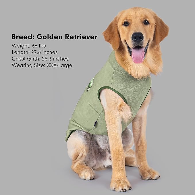 cyeollo Dog Sweaters for Large Dogs, Pullover Dog Fleece Jacket Turtleneck Sweatshirt Stretchy Vest Warm Lightweight Winter Clothes, Green XXXL