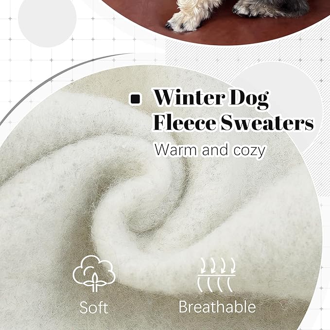 FUAMEY Dog Hoodie, Winter Dog Fleece Sweaters Pet Warm Sweatshirt with Pocket, Soft Warm Christmas Outfit Puppy Vest with Leash Hole for Small, Medium, Large Dogs Grey
