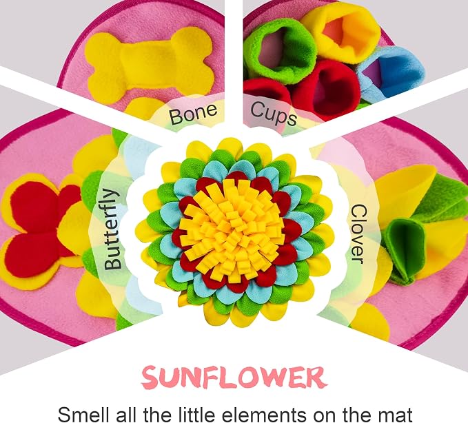 Snuffle Mat for Dogs Pet Treats Feeding for Small Medium Breed Dogs Non-Slip Interactive Dog Puzzle Toys Encourages Natural Foraging Skills