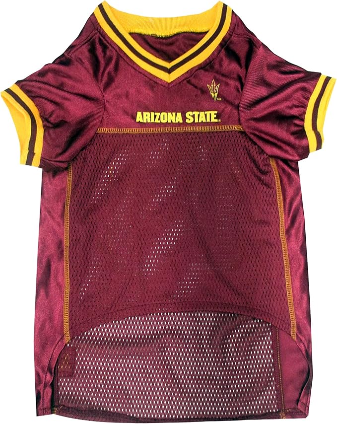 Pets First NCAA College Arizona State Sun Devils Mesh Jersey for DOGS & CATS, X-Small.Licensed Dog Jersey with your Favorite Football/Basketball College Team