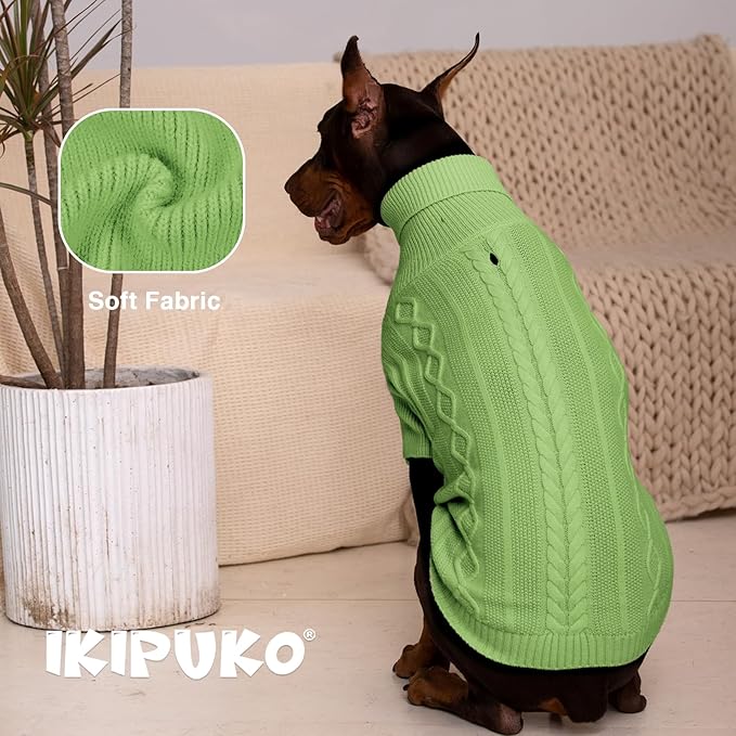 XS Green Turtleneck Sweater - Warm Winter Pet Clothes for Teacup Chihuahua, Female & Male Dogs, Cats - Fall, Thanksgiving & Christmas Occasions
