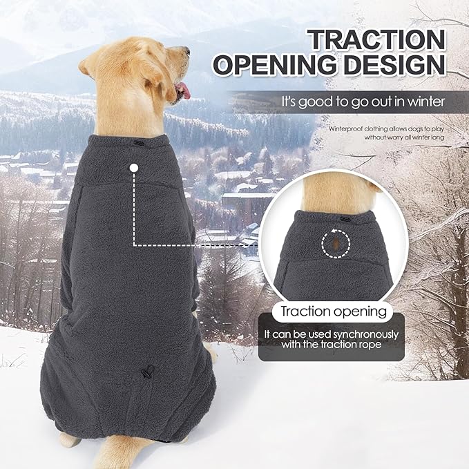 Fleece Dog Sweater for Small Medium Large Dog for Run Walk Sleep Pet Winter Jacket & Windproof Clothes Coat Medium Grey