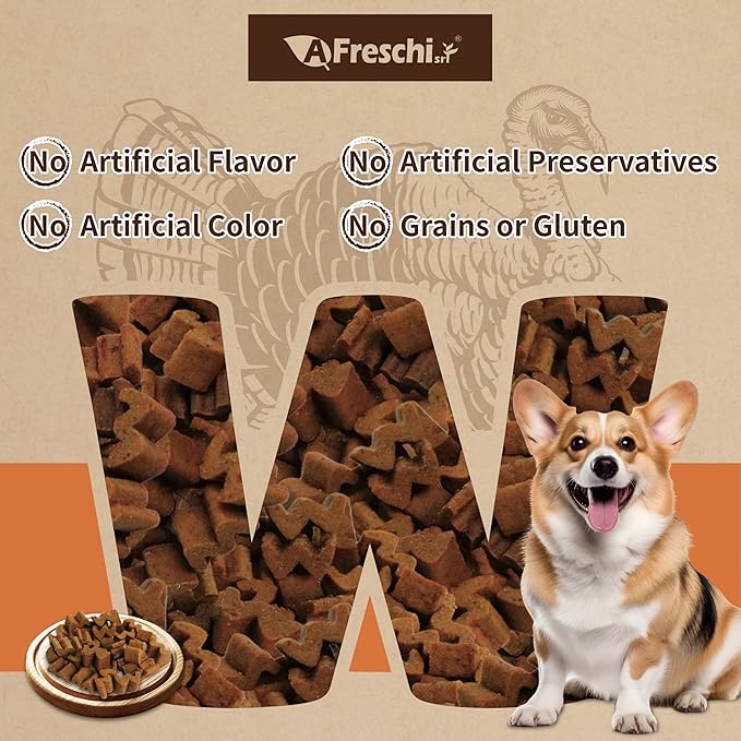 Afreschi Air-Dried Dog Food – Real Turkey, Grain-Free, Limited Ingredient, All-Natural, High-Protein, Complete & Balanced for All Life Stages, Ideal for Picky Eaters, 2.2 lb Bag