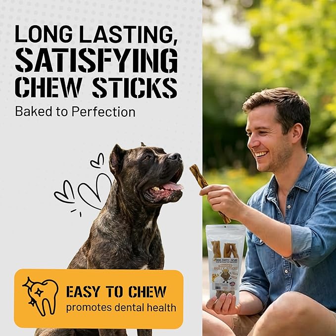 Dog Chits Braided Bully Sticks for Dogs & Puppies - 100% Beef Pizzle, High Protein, Low Fat Dog Chew Sticks - Baked, Low-Odor – Long-Lasting, Keep Dogs Engaged & Happy - Made in USA - 12inch, 3Pack