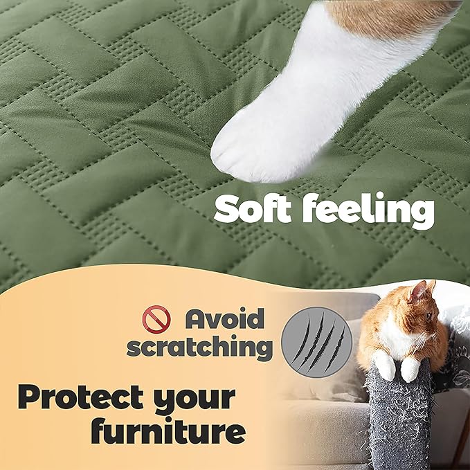 gogobunny 100% Double Sided Waterproof Dog Blanket Soft Pet Bed Cover Reversible Protect Furniture Couch Sofa Car for Puppy Cat Kids (Dark Green/Light Green, 52x82 Inch (Pack of 1))