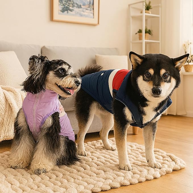 Dog Winter Jacket for Small Dogs Waterproof with Harness Hole,Windproof Puppy Fleece Vest Warm for 12 to 17lbs