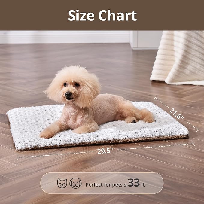 Petace Self Warming Cat Bed, 30" x 21" Self Heating Pet Pad, Double Sided Heated Dog Mat Thermal Blanket for Large Kittens Small Puppy