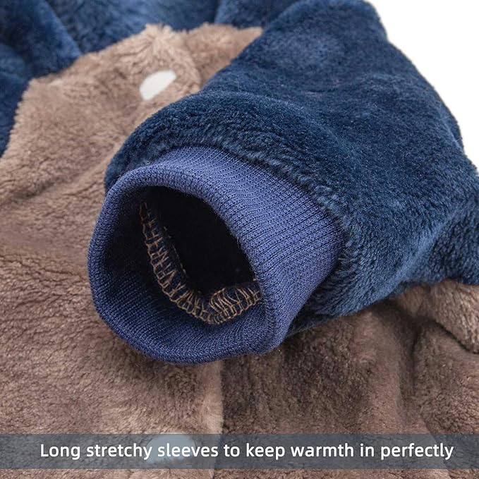 FabriCastle Dog Hoodie Sweater for Small Dogs Boy and Girl, Dog Clothes S XS XXS Puppy Sweatshirt, Pet Outfit, Cat Clothing Super Soft Warm Snap On Closure (Khaki-Navy, X-Small)
