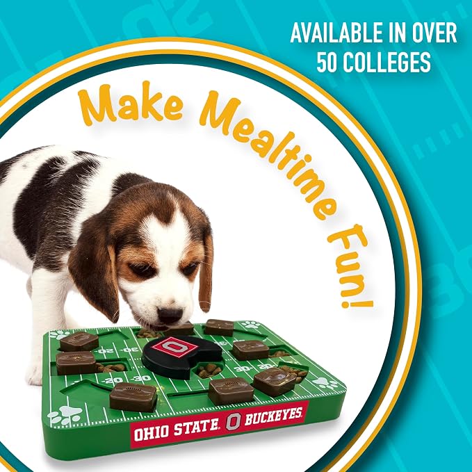 Pets First NCAA Ohio State Buckeyes Puzzle Toy, Puzzle Treat Dog Toy, Interactive Dog Treat Toy, Dog Puzzle Fedding Slow Toy