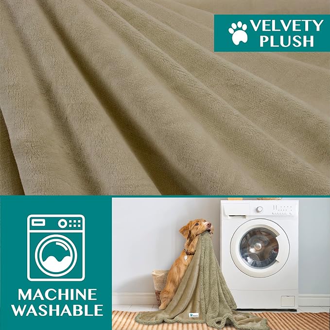 PetAmi Dog Blanket for Small Medium Dogs, Pet Bed Blanket Cat Puppy Kitten, Fleece Furniture Couch Cover Protector Sofa Car, Soft Sherpa Dog Throw Plush Reversible Washable, Mini 29x40 Solid Taupe