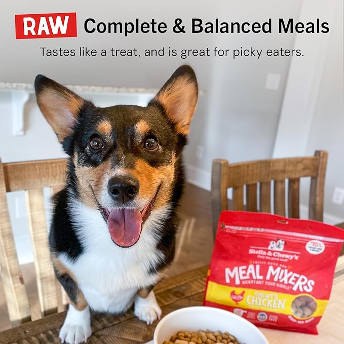 Stella & Chewy's Freeze Dried Raw Chewy’s Chicken Meal Mixers – Dog Food Topper for Small & Large Breeds – Grain Free, Protein Rich Recipe – 8 oz Bag